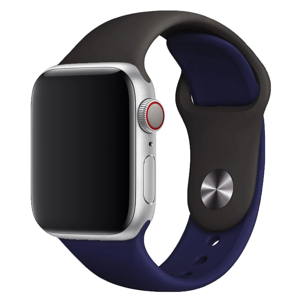 Для наручных часов iWatch, ремешок Красочный мягкий силиконовый ремешок для наручных часов Apple Watch Series 4/3/2/1 двухцветный браслет для часов 38 40 мм 42 44 мм