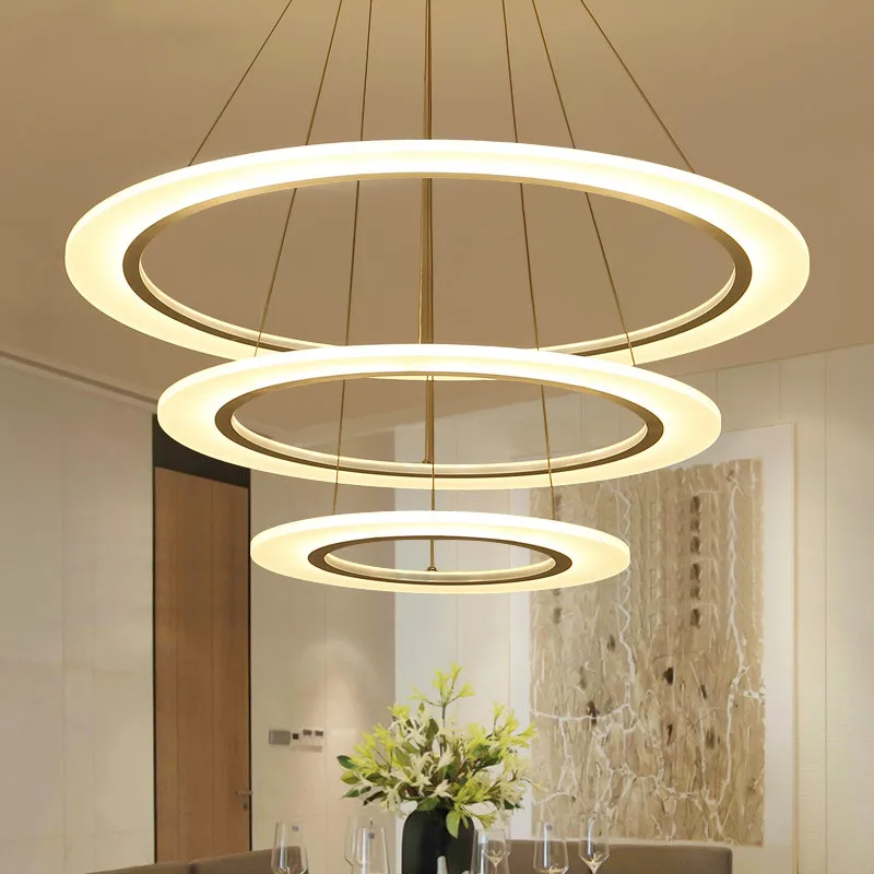 Creative modern LED pendant lights Kitchen Acrylic+Metal suspension hanging ceiling lamp for dinning room lamparas colgantes