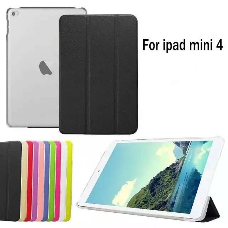 Чехол из искусственной кожи для Ipad Mini 4, 3 сложенные шелковые прозрачные держатели для книг, умный чехол для Ipad Mini 4 Mini4