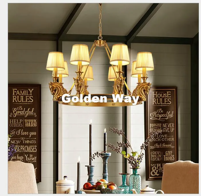Бесплатная доставка медный подвесной светильник латунный люстра свеча