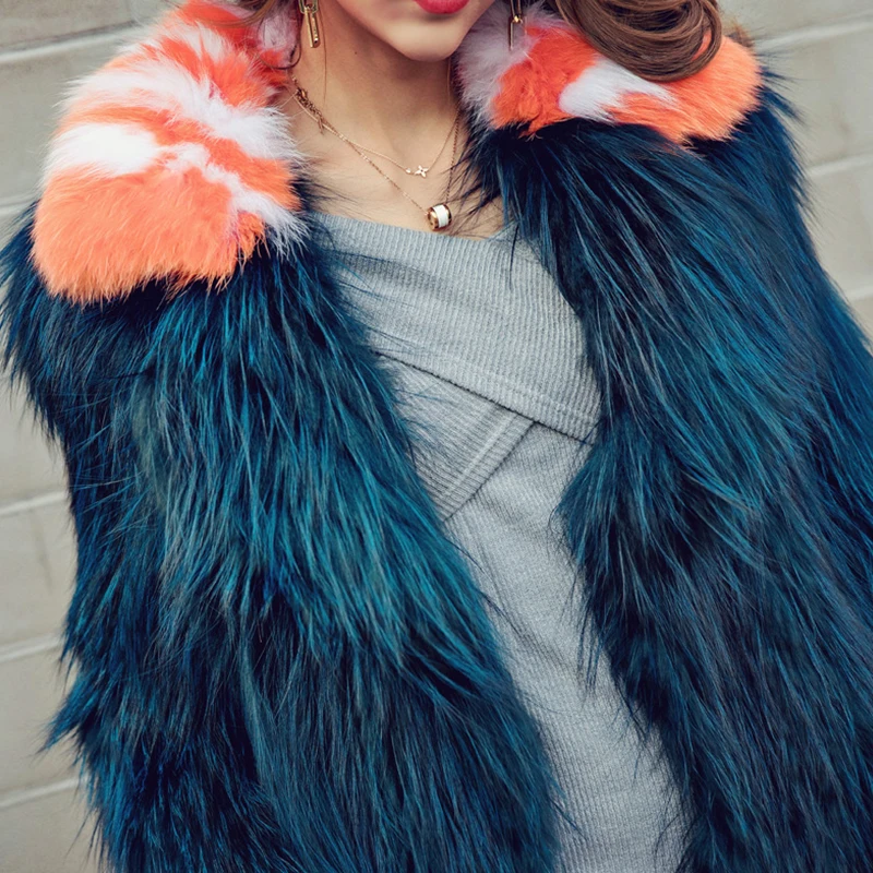 LVCHI New fashion 2019 Stylish Knitted fur coat Natural Fox fur clothes for women 3D floral design Thick warm fur coat fox long