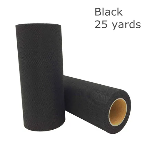 C40 Black 15 см 25 ярдов тюль рулон ткани катушки пачка вечерние упаковка для подарка на день рождения Свадебные украшения Рождественские сувениры события - Цвет: C40 Black