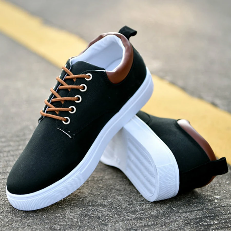 Comfortable Men Casual Shoes Breathable Canvas For Man Lace up 2018 New Mens Sneakers Brand Plus Size 46 47 | Обувь