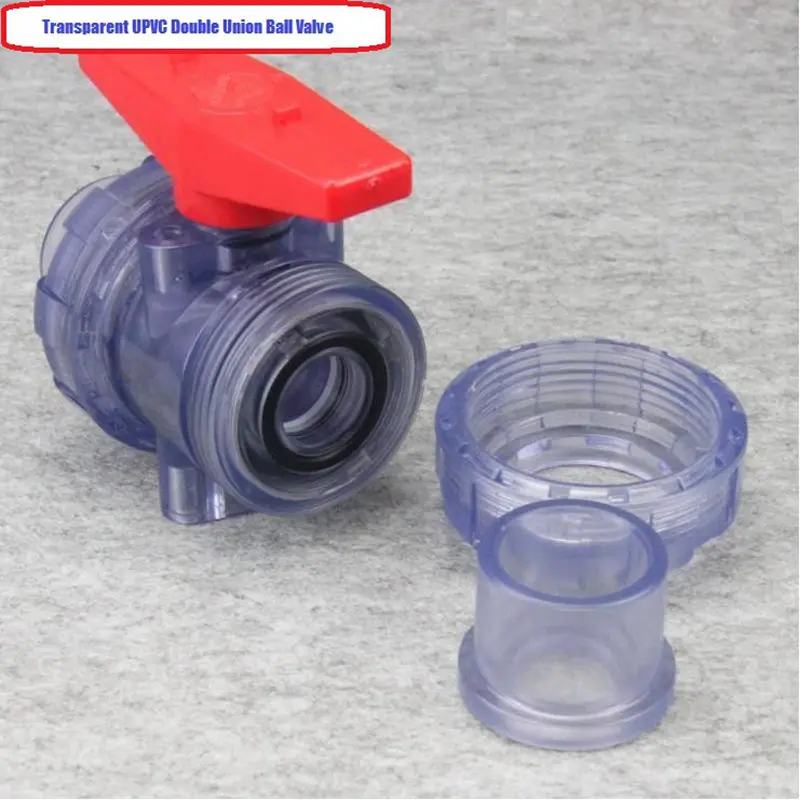 Прозрачный шаровой клапан из НПВХ с внутренним диаметром 20 63 мм два соединения