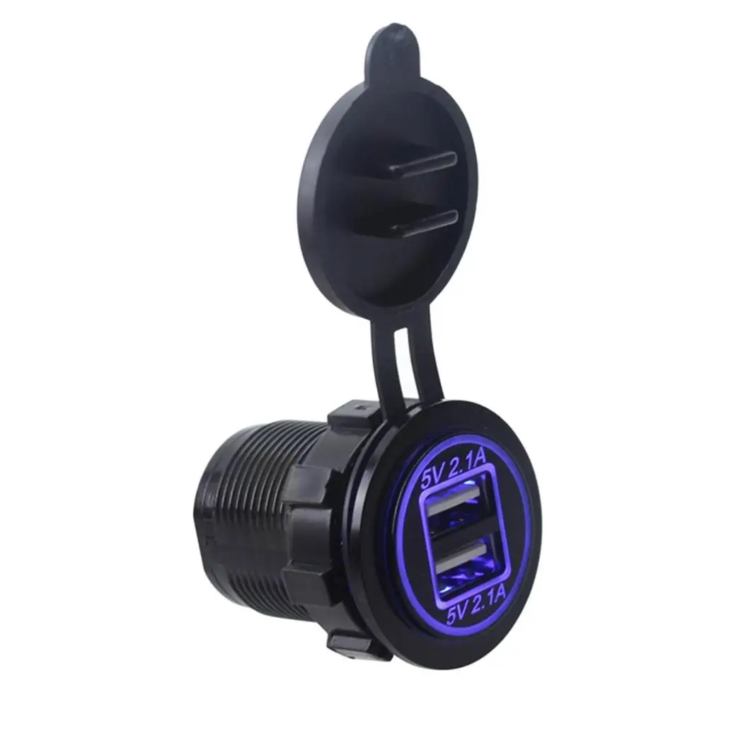 2.1A двойной зарядное устройство USB для мотоцикла 12-24 V Лодка Грузовик стильный