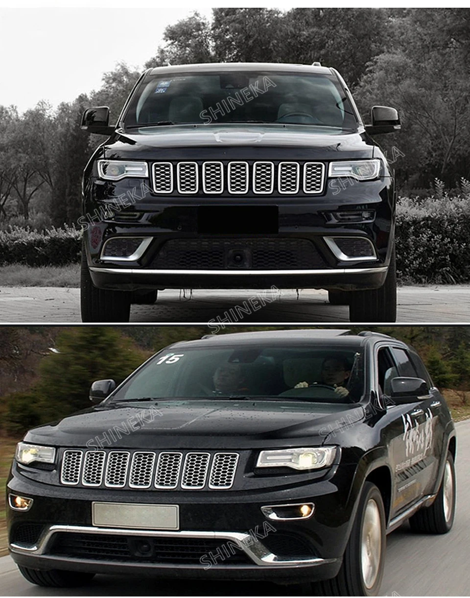 SHINEKA гоночные грили для Jeep Grand Cherokee-+ вставка сетчатая вентиляционная рамка кольцо выход внешний стиль для Grand Cherokee