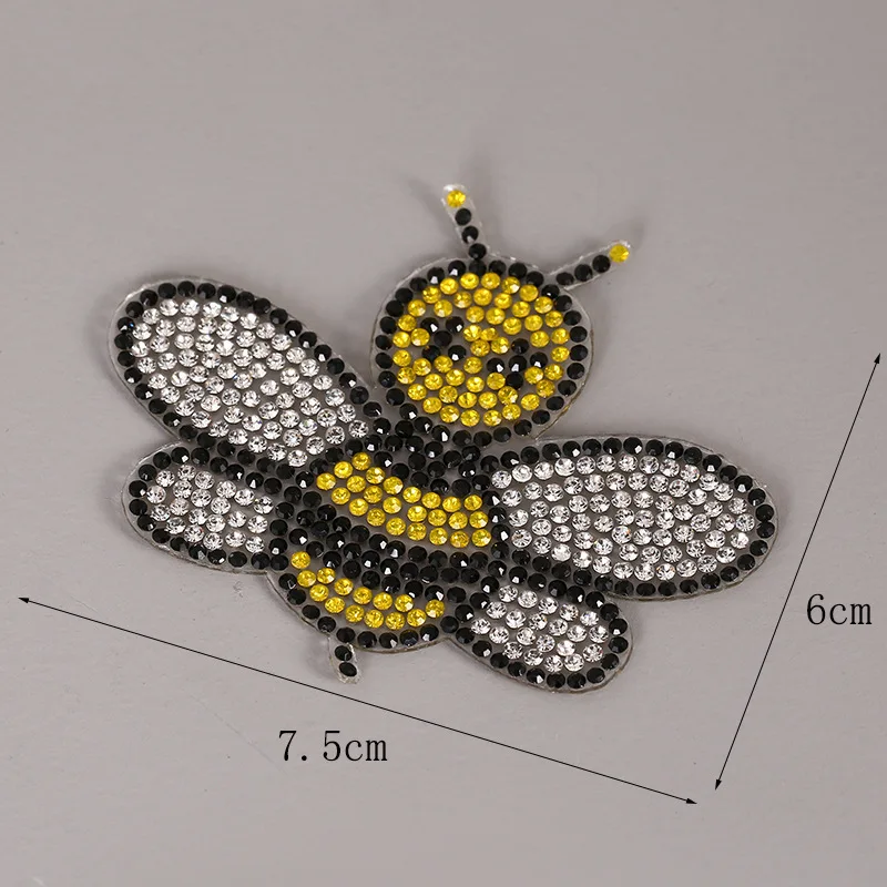 Пчела сверкающие стразы нашивки для одежды модные расшитые блестками DIY