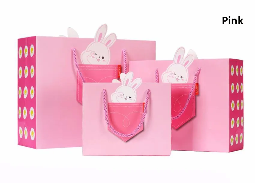 20 упаковок розовый милый мультяшный подарочный бумажный пакет для детской