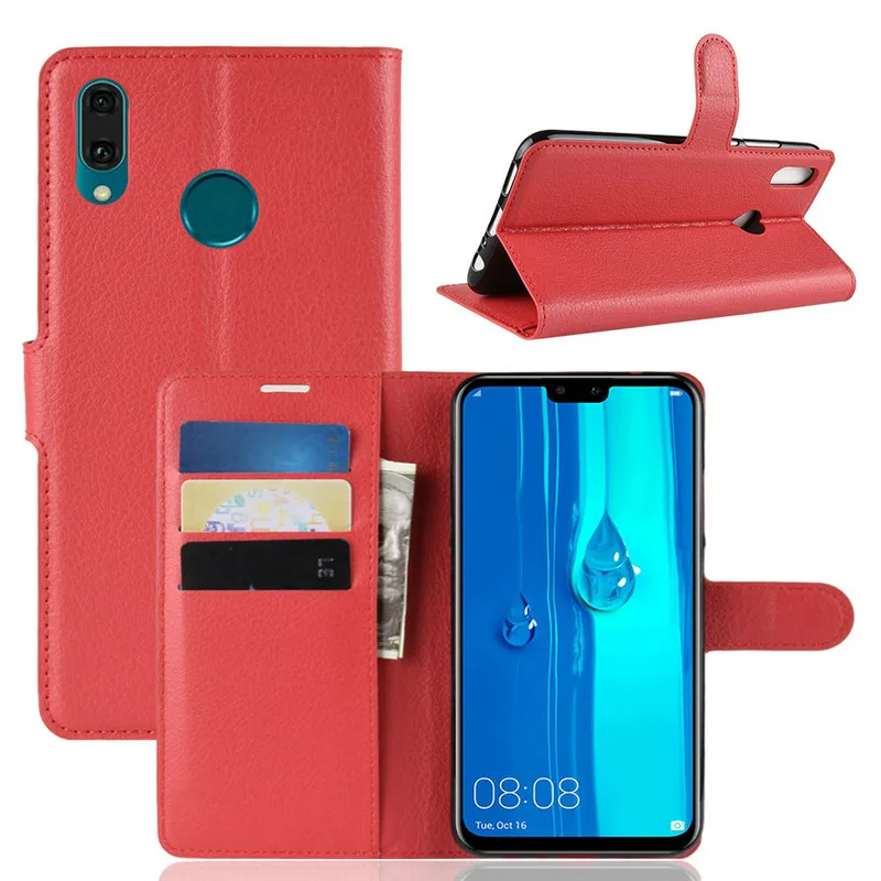 Huawei Y9 2019 чехол личи кожи кожаный бумажник КРЫШКА ДЛЯ huawei 2019Y 9 Y92019 JKM LX1 TL00 AL00 6 5
