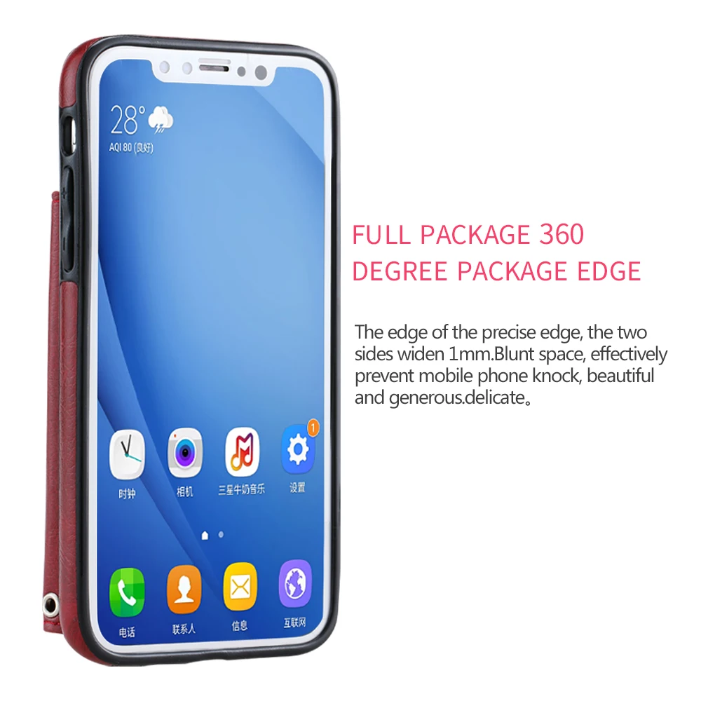 Чехол книжка для iPhone X 6 7 8 plus роскошный чехол бумажник из натуральной кожи чехлы
