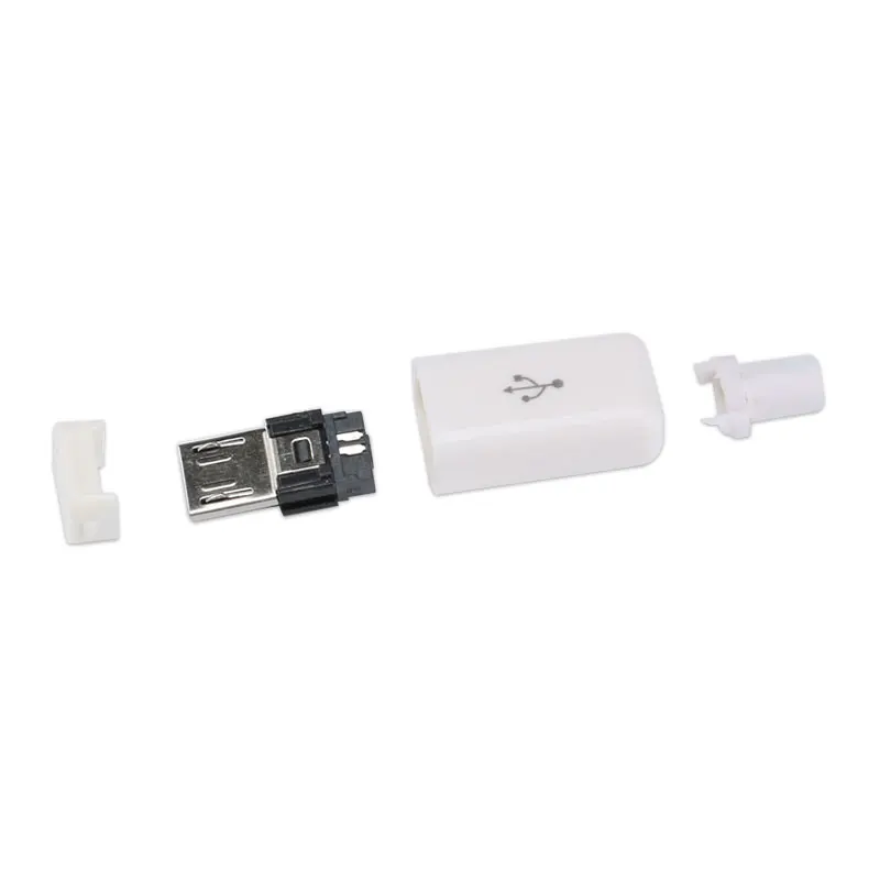 5 шт./компл. 4 в 1 набор разъемов для штекеров Micro USB с крышкой черный белый |