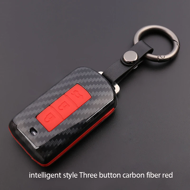 carbon fiber red Для Mitsubishi ASX Outlander Pajero lancerex пульт дистанционного управления ключ чехол двери автомобиля брелок Organzier ключ чехол автомобильные аксессуары - Цвет: carbon fiber red