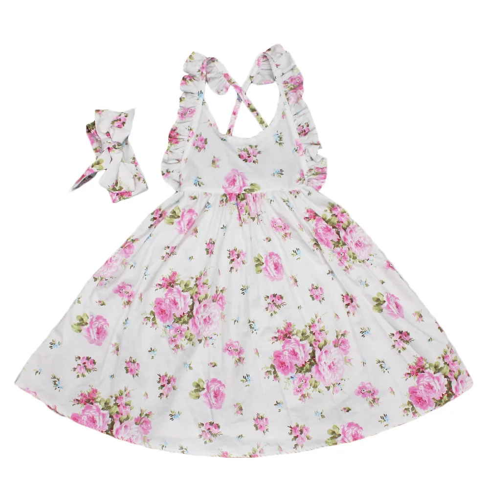 novatx girl dress summer Beach Style Floral Print Party dresses 2017 new Dresses For Girls Vintage Toddler Girl clothes | Детская одежда