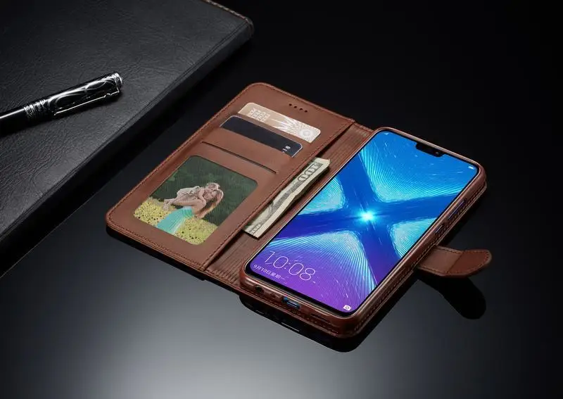 Чехол s для Honor 8X 9X, чехол, роскошный винтажный кошелек на магнитной застежке, простые кожаные чехлы для телефонов huawei Honor 8 X, чехол
