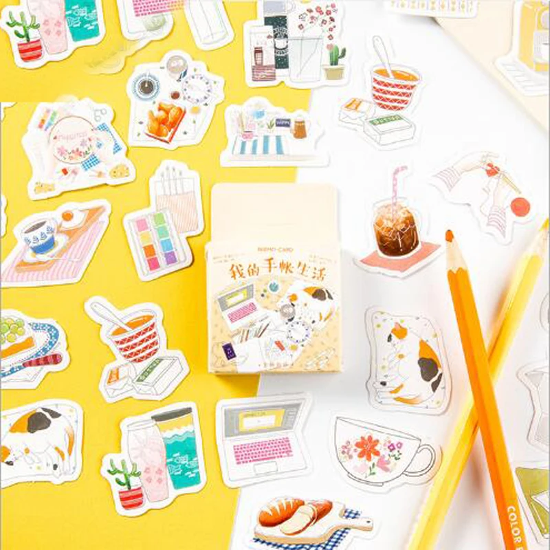 45 шт./кор. руку учетную запись жизни этикетка наклейки Декоративные Канцелярские