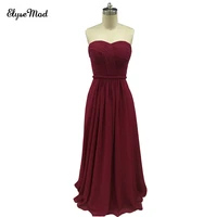 long bridesmaid dresses wine red chiffon wedding party dresses for bridesmaids 2021 prom gown