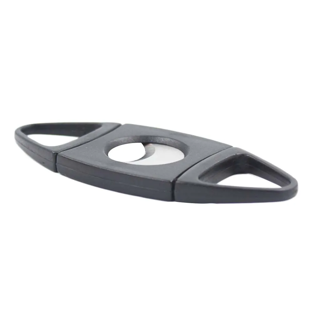 SY Cigar Cutter Plastic Stainless Steel Double Blades Cutter Knife Pocket Cigar Scissors Shears Cigar Accessories - Цвет: Black
