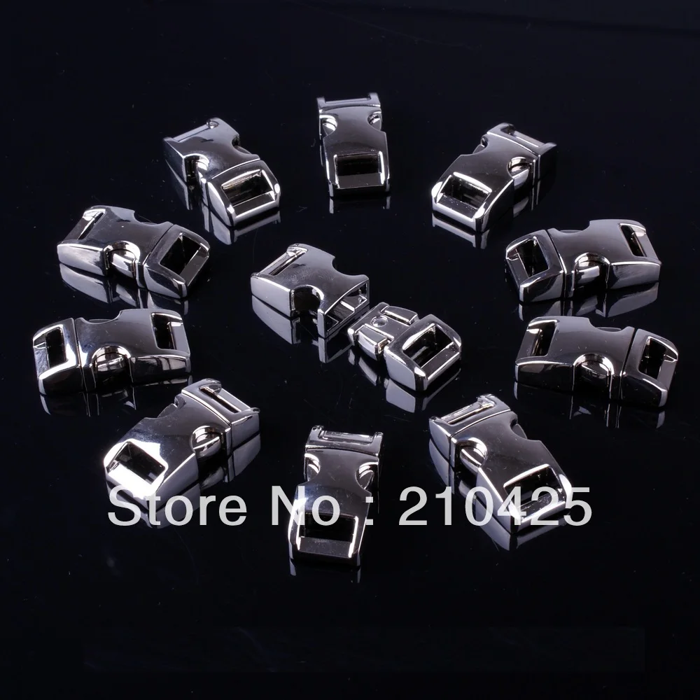 10 шт./лот 3/8 &quotметаллическая Боковая Пряжка для Паракорда браслет Бесплатная