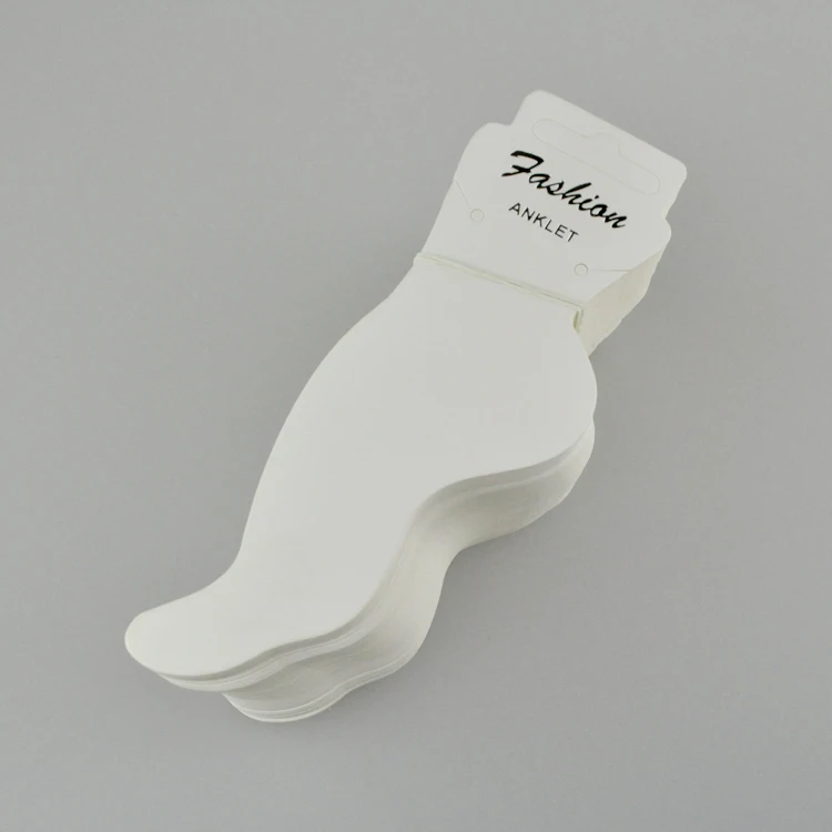 

Wholesale 500pcs 5X15.5cm White Special Paper Jewelry Anklet Display Packaging Card Tags Customized Logo Jewelry Card
