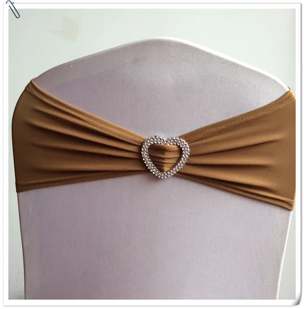 

HOT Sale !!! 100pcs Coffle Stretch Chair Bands With Lover Buckle Replace Chair Sash Wedding Party Decor FREE SHIPPING