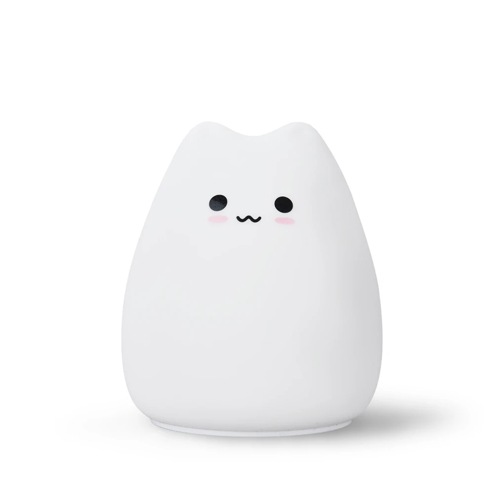 Clever cat LumiParty мини милый кот в форме ПЭТ светильник мягкий силиконовый Ночник светильник для детей игрушка Подарки декор комнаты - Испускаемый цвет: Clever cat