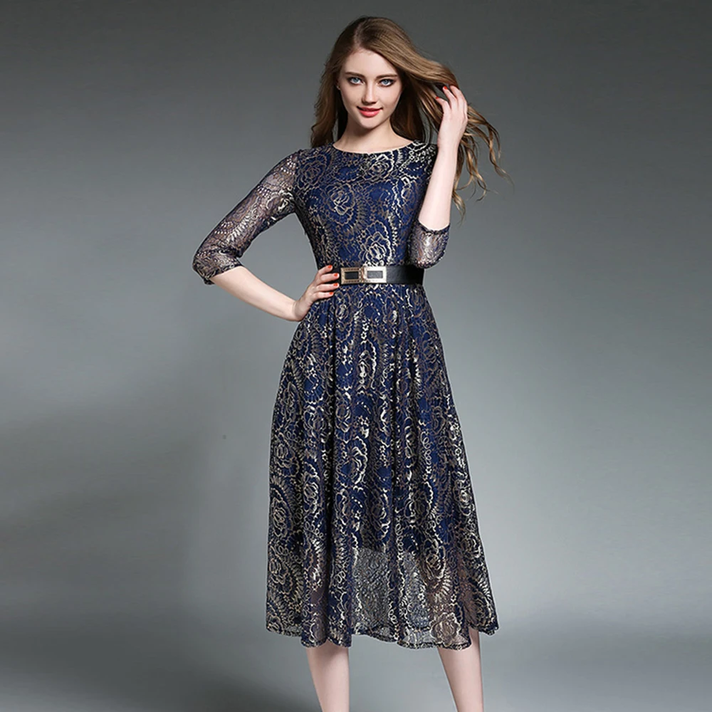 Женское винтажное кружевное платье однотонное облегающее вечернее с поясом на
