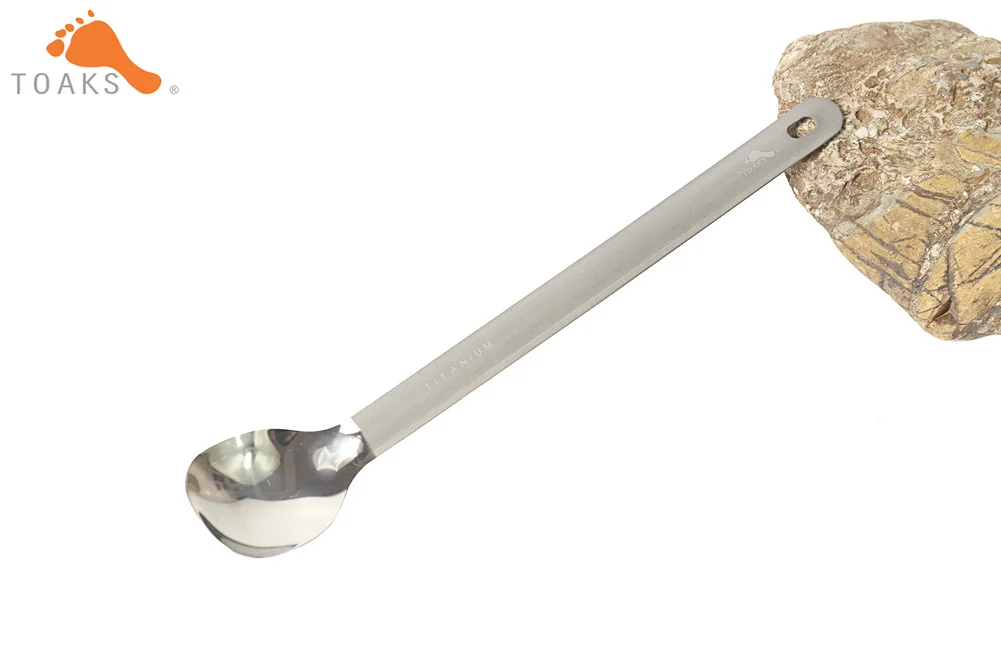 Ложка с длинной ручкой из титана 220 мм 19 г | Спорт и развлечения