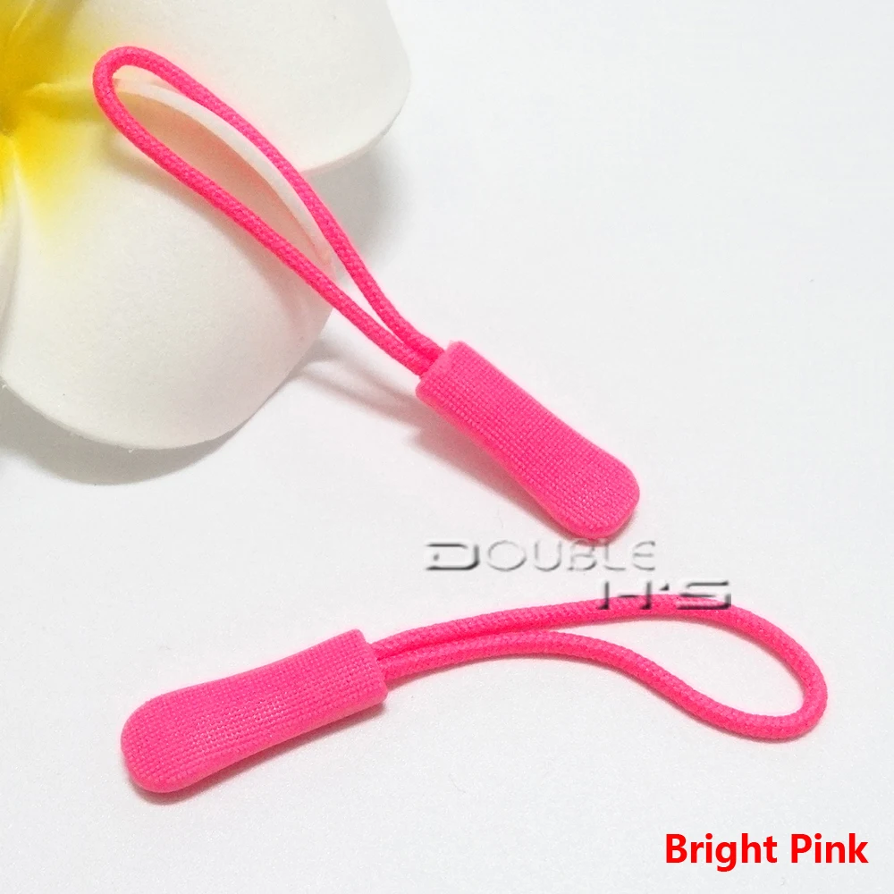 100 шт./лот застежка молния шнур веревочные концы замок черный для рюкзака/одежды