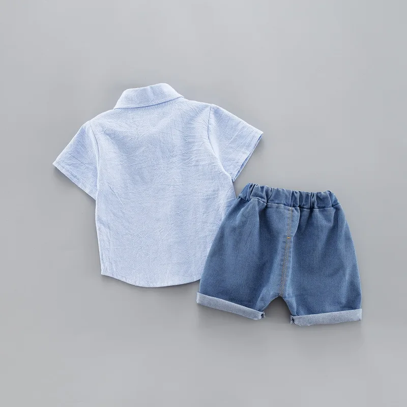 Kids Baby Boy Car Shirt Jeans Summer Clothing Set Short Sleeve Cotton Suit Children Boys Outfit |