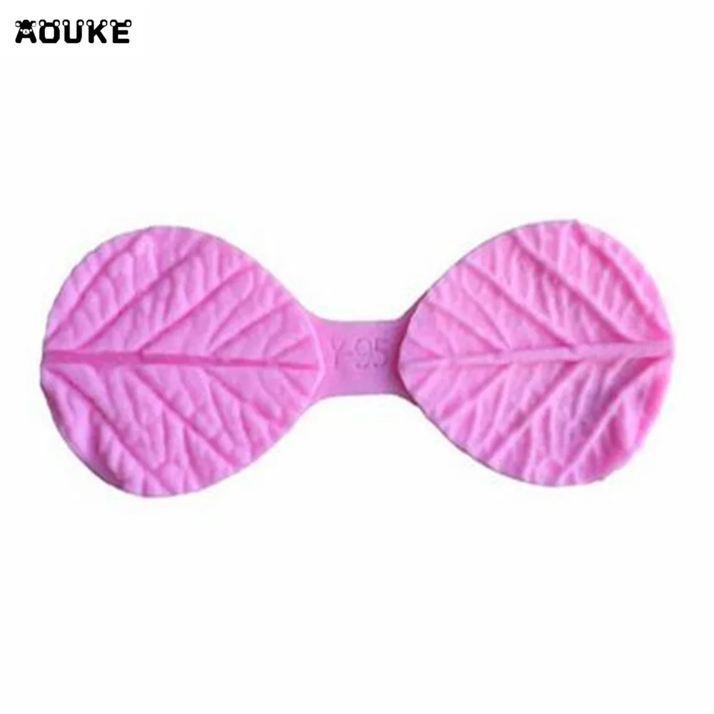 Силиконовая форма для торта с 2 листьями/листьями желто формы пудинга и кубиков