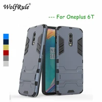 wolfrule oneplus 6t case oneplus 6t cover soft silicone plastic kickstand fundas back case for oneplus 6t 6 t phone case 6 41