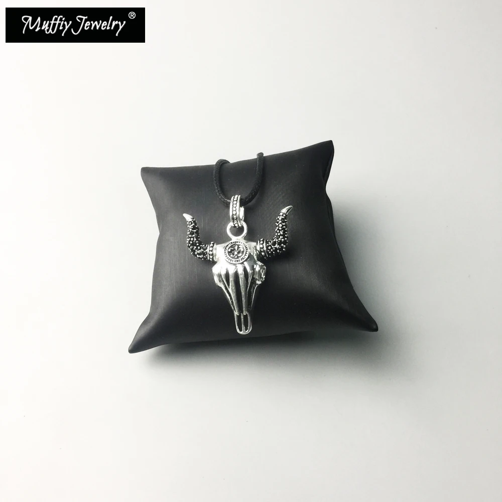 Кожаное ожерелье с черепом быка модные ювелирные изделия в европейском стиле для