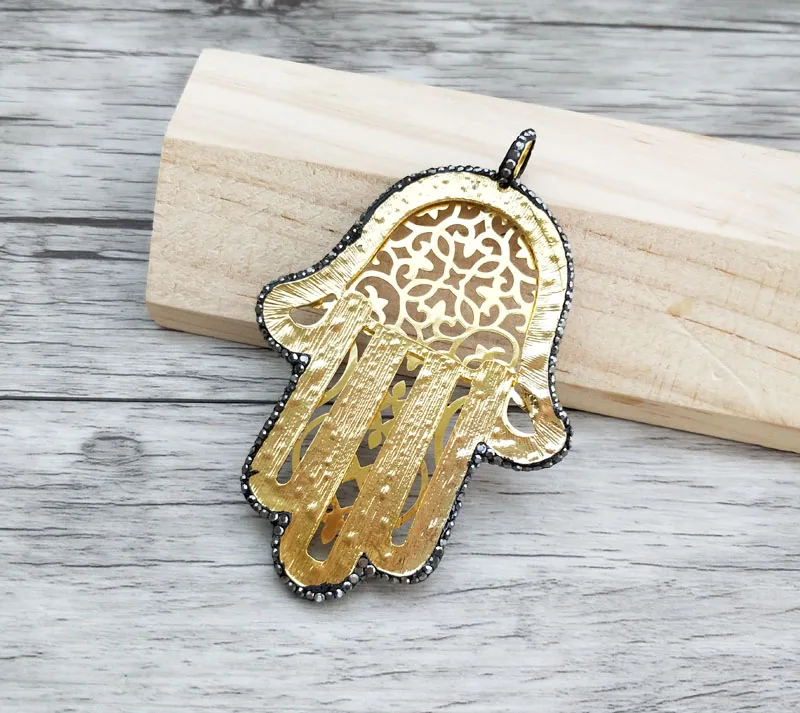 5 шт. Бронзовый кулон пальма с хрустальные бусины со стразами Pave charm для ожерелья