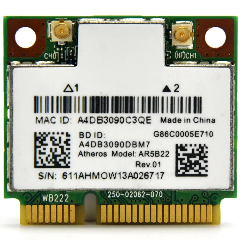 WTXUP для Atheros AR5B22 AR9462 двухдиапазонный 300 Мбит/с беспроводной мини PCI-e WiFi адаптер PCi Express WLAN карта+ Bluetooth 4,0