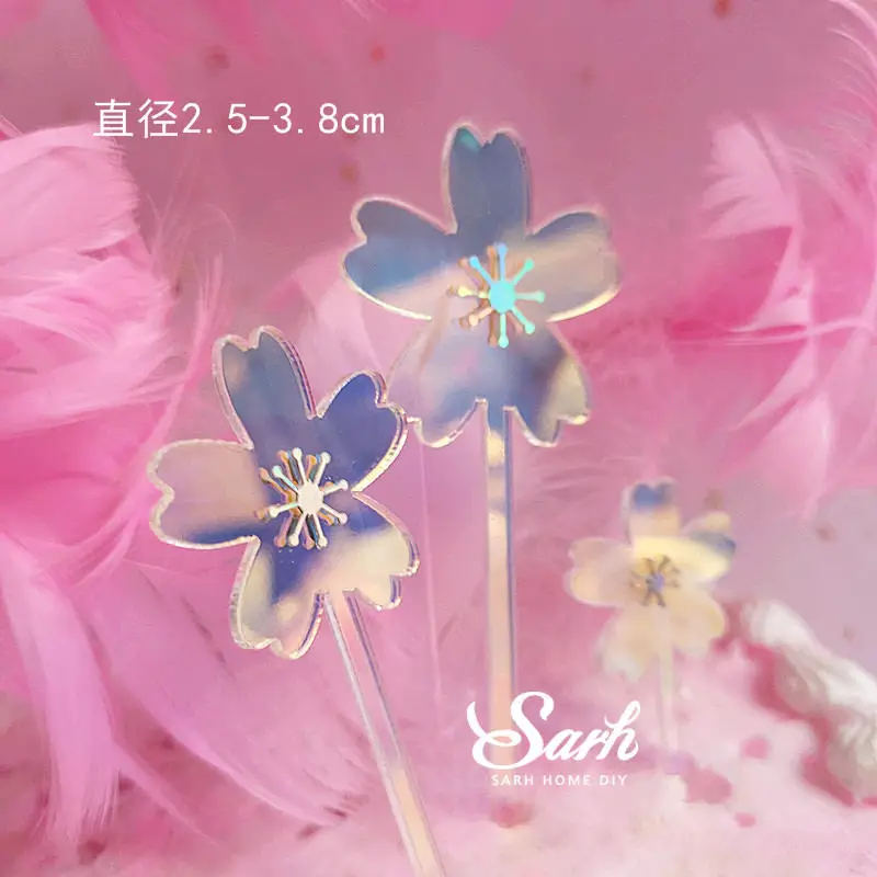 2set 3 pc per set Шикарные украшения вишневого дерева Розовая фея Торт Топперы с днем рождения для детей вечерние Выпускной прекрасные подарки - Цвет: 2set 3 pc per set