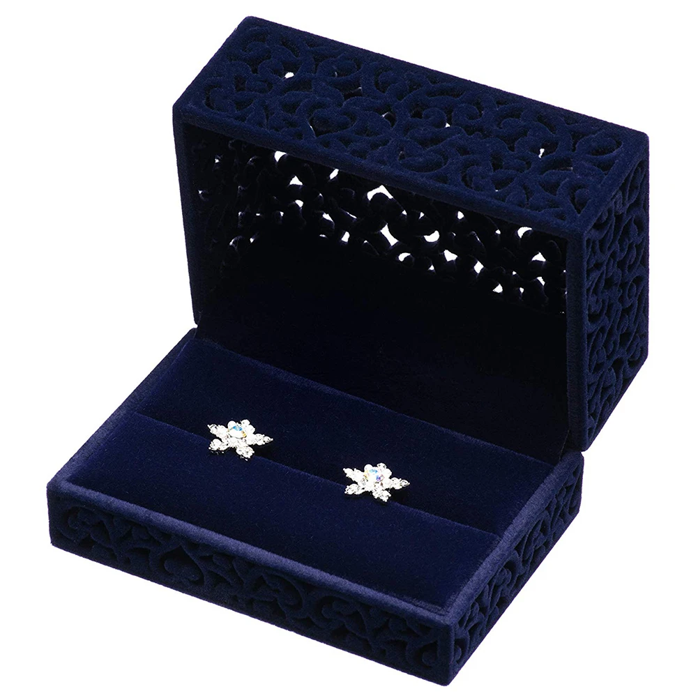 2 шт./набор с отверстиями дизайн флокирование коробка для хранения ювелирных