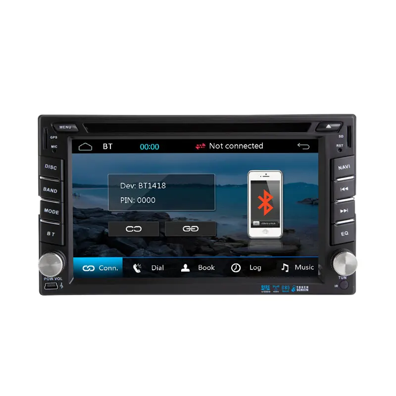 6 2 дюйма in-dash DIN Универсальная автомобильная GPS навигация с dvd-плеером Мультимедиа