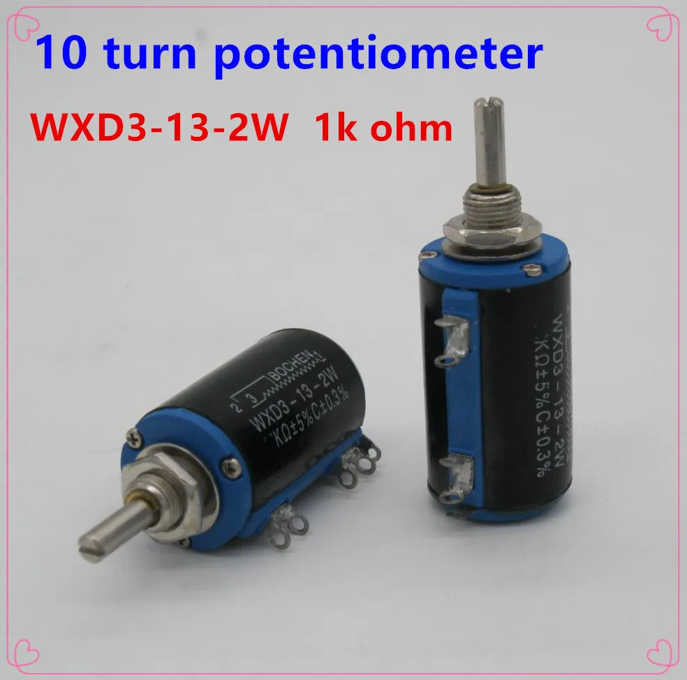 2 шт. потенциометр с 10 вращающимися кольцами диаметр вала 1k Ом|potentiometer 10|potentiometer