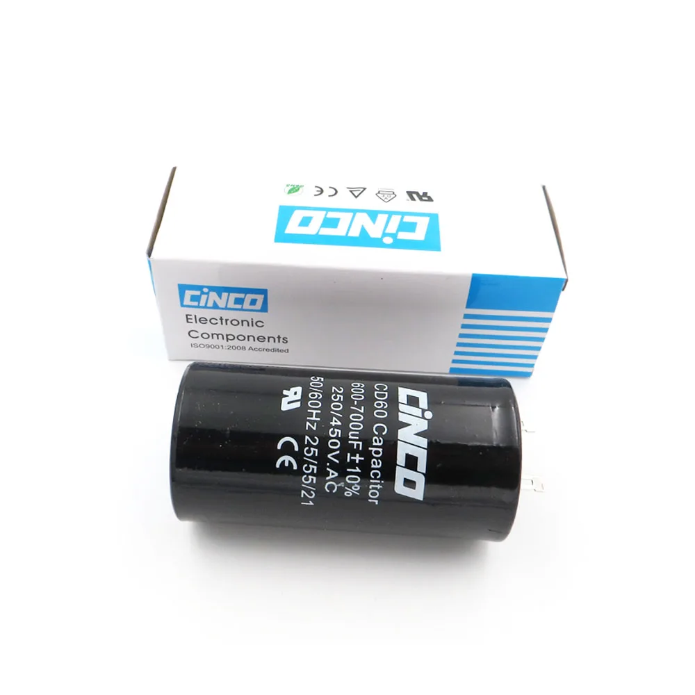 600 700 мкФ 250 450 V AC мотор прибора стартовый конденсатор CD60 воздушный компрессор