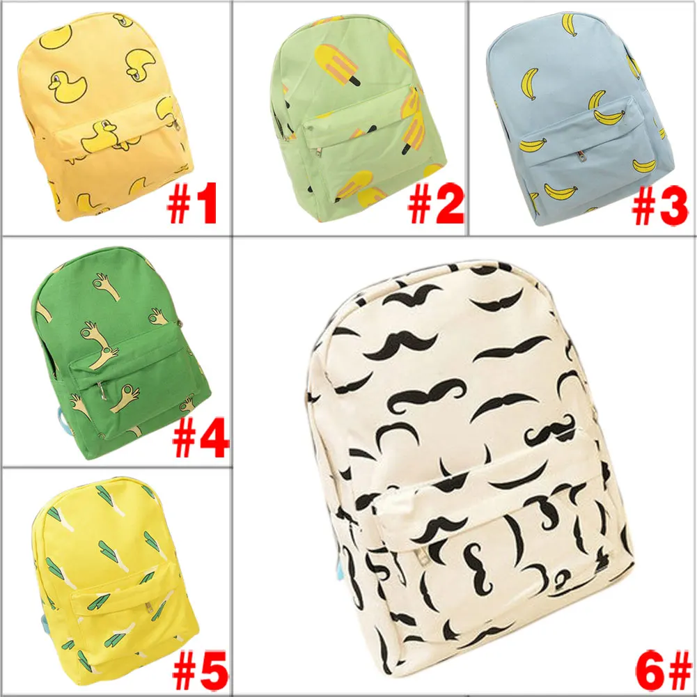 Горячо! Холщовый Банан Женский рюкзак маленькая Студенческая сумка через