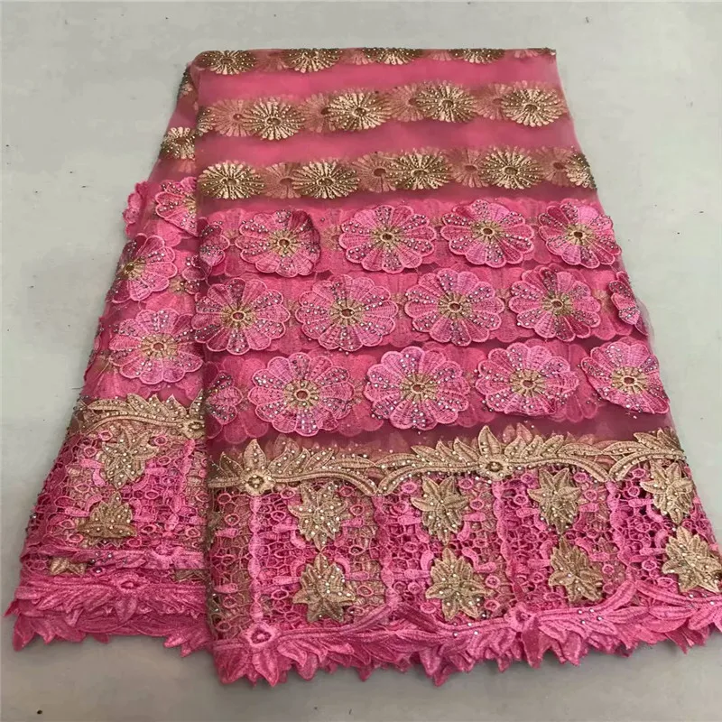 Синие африканские кружевные ткани 5 ярдов Белый гипюр кружевная ткань 2018 Высокое