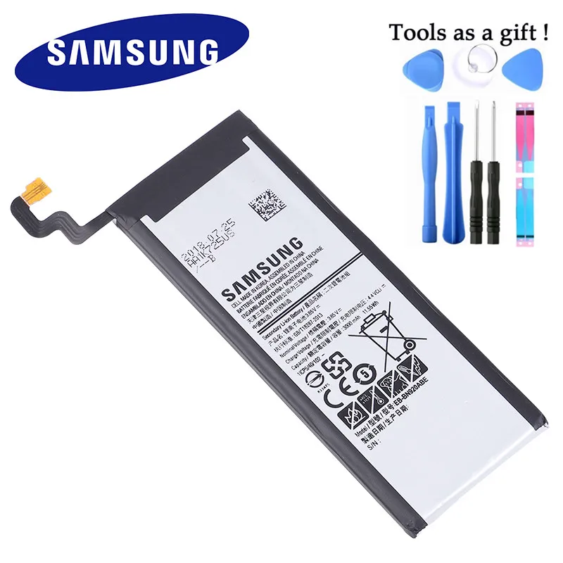 Оригинальная Аккумуляторная батарея для SAMSUNG GALAXY Note 5 Samsung N9200 N920t N920c Note5 Φ N920P 3000