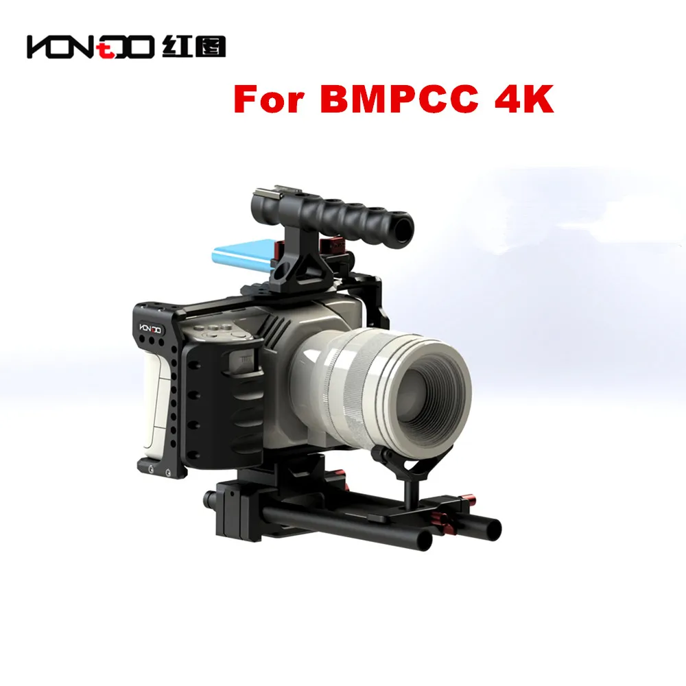 HONTOO BMPCC 4K клетка 15 мм DSLR RIG cage Baseplate Top Handle SSD T5 clamp для BlackMagic Pocket Cinema Camera 4K|Аксессуары