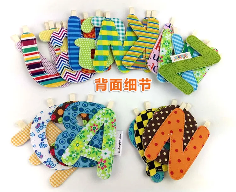 26pcs/set cognition A to Z multifunctional alphabet bed surround cloth letter teether gift colorful educational soft baby toy | Игрушки и