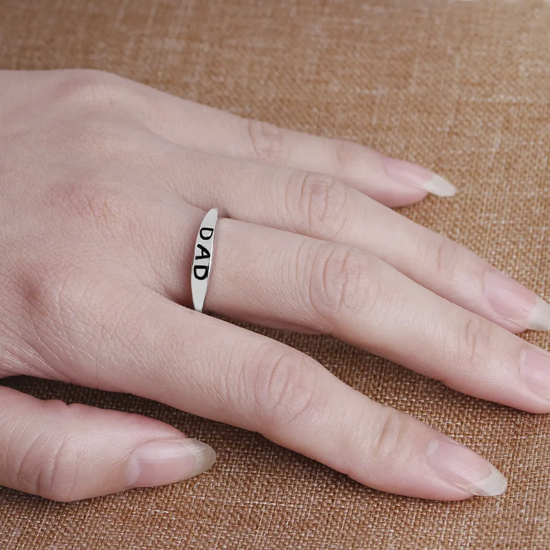 Новые модные кольца Для мужчин женщин люблю папа мама кольцо серебро Цвет Семья