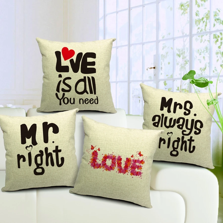 Горячая Распродажа наволочки Mr & миссис Lover серии тема узор новый дизайн 45X45CM