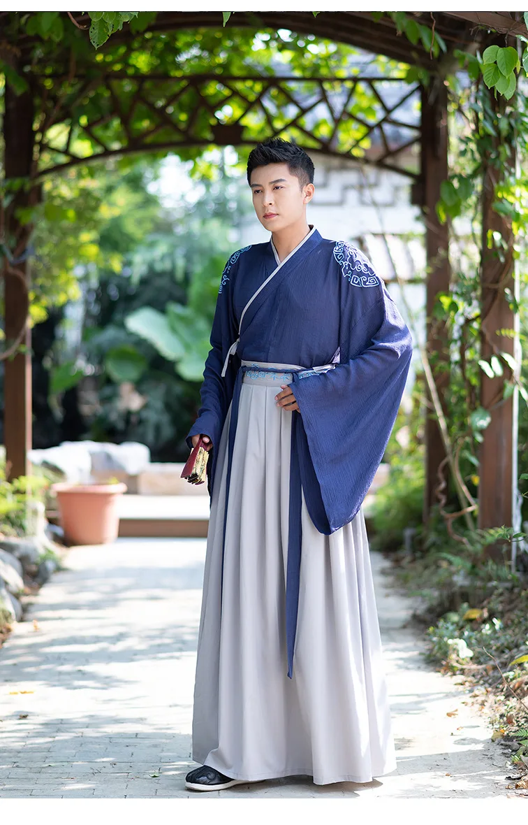 Hanfu мужские китайские танцевальные костюмы hmong одежда Китайский традиционный мужской костюм