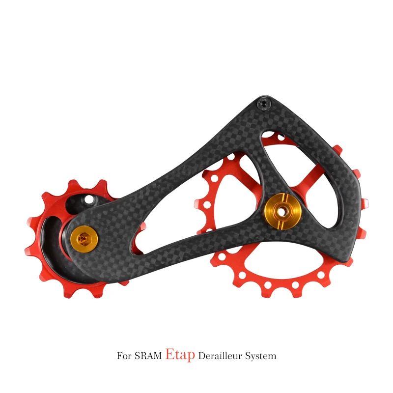 Велосипедный задний переключатель шкив карбонового волокна 17 т для SRAM RIVAL FORCE RED ETAP легкий керамический подшипник Jockey Wheel - Цвет: Di2 Red