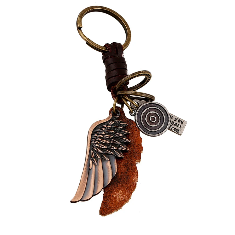 Сплав крыло кожа панк ретро брелок сумка Подвеска Брелоки очарование унисекс