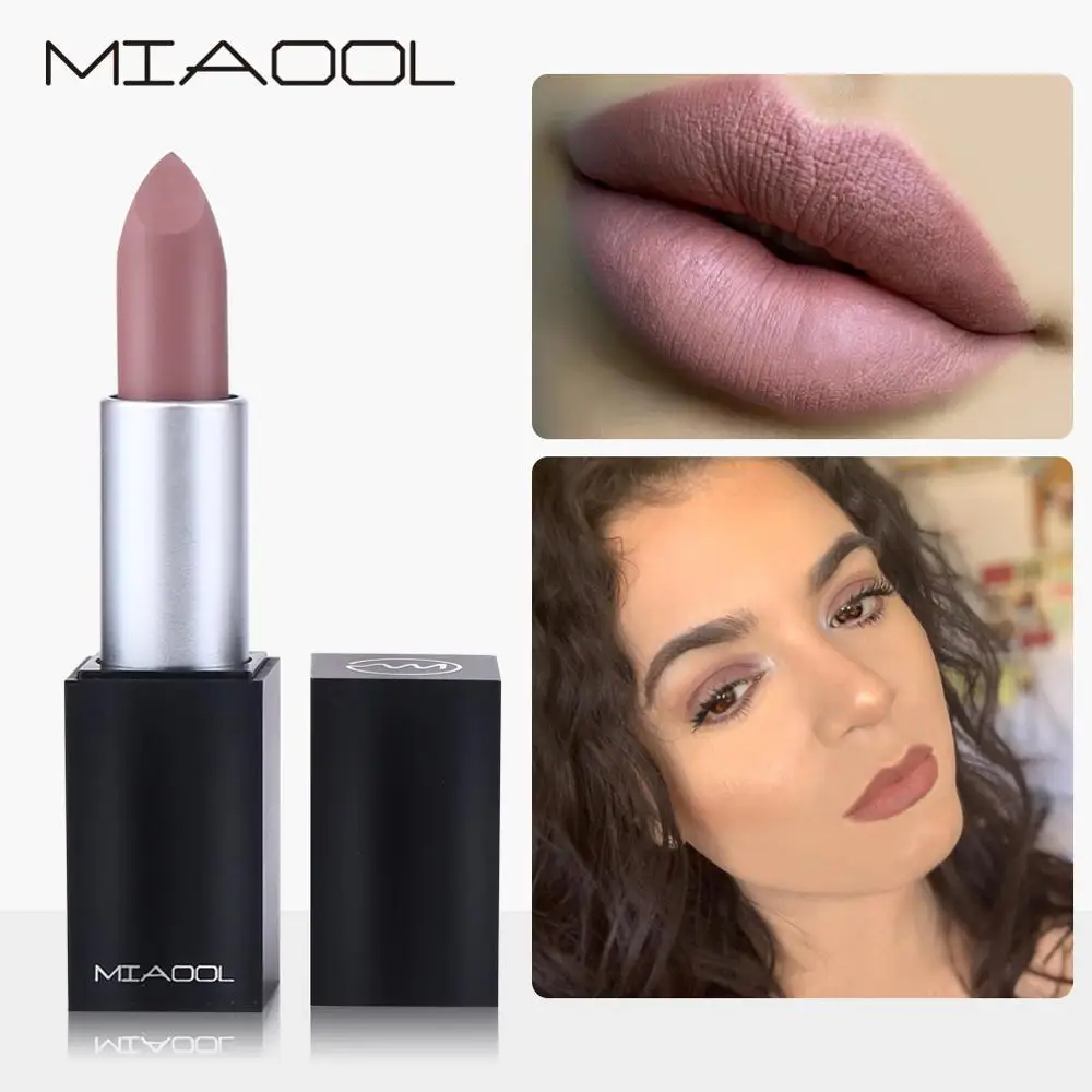 Miaool матовые нюдовые помады бархатные блеск для губ красота мощная губная помада 8